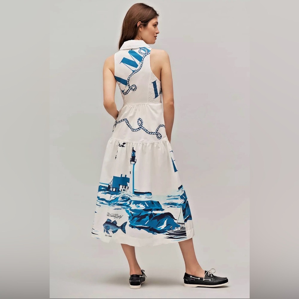 Anthropologie Maeve Sleeveless Midi Shirt Dress - Picture 3 of 8